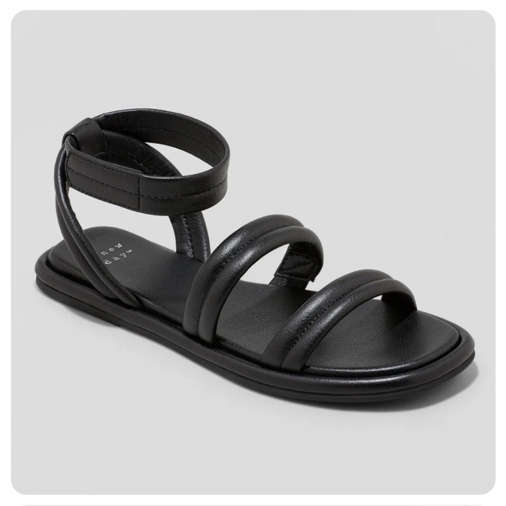 a new day Black Strappy Sandals